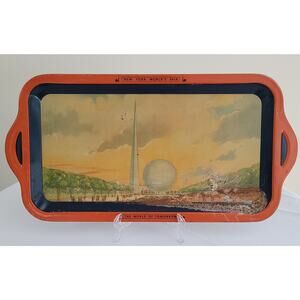 New York World's Fair 1939 The World of Tomorrow Metal Tray--Antique!